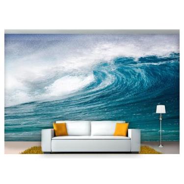 Imagem de Papel De Parede Praia Mar Onda Quebrando Tubo Npr226 - Você Decora
