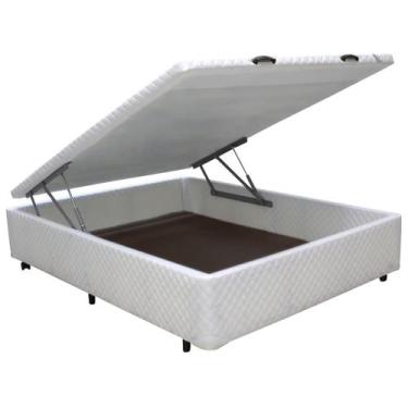 Imagem de Cama Box SOLTEIRÃO / VIÚVO Baú Pistão Frontal Branco - 120x200 - MGA, 