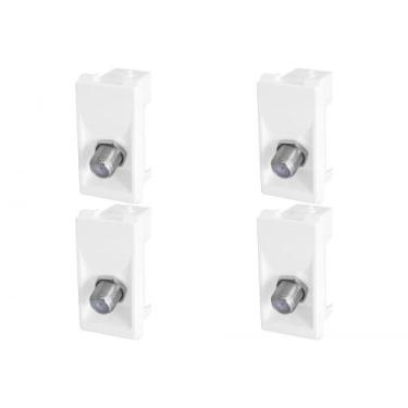 Imagem de Kit C/4 - Modulo Pial Pop Branco 1 Tomada Tv Tipo F Lg060