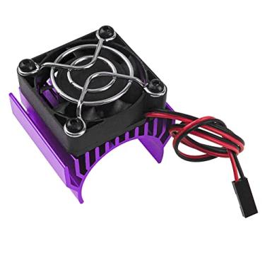 Imagem de Vgoohobby Dissipador de calor de motor RC de liga de alumínio com ventilador de resfriamento de 5V para dissipador de calor de motor elétrico de tamanho 550 540 compatível com Traxxas Tamiya Redcat HPI Wltoys HSP Losi RC 1/10 carro caminhão rastreador (roxo)