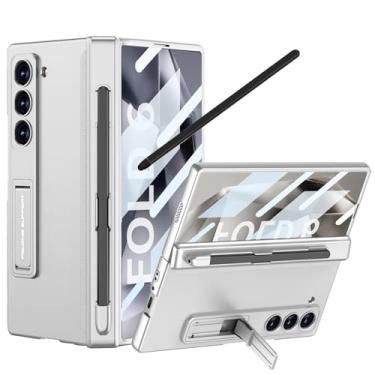 Imagem de YQODSZ Capa para Samsung Galaxy Z Fold 6 com suporte para caneta S + caneta Stylus, capa de telefone com tudo incluído, suporte com proteção de dobradiça, protetor de tela, compartimento para caneta,