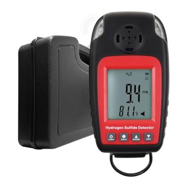 Imagem de Detector de sulfeto de hidrogênio H2S detector de gás medidor portátil de som e flash alarme h2s monitor de gás 0~100ppm sensor eletroquímico H2S com clipe e luz de fundo de tela LCD