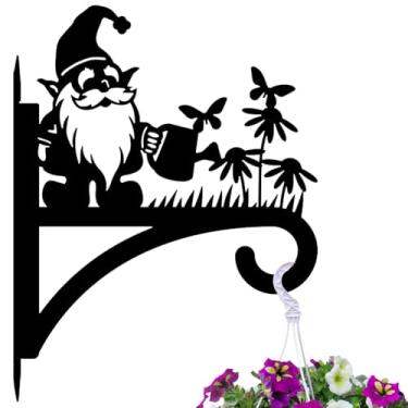 Imagem de peacoblue Ganchos de ferro para pendurar plantas internas ao ar livre, vasos de samambaias, lanterna, alimentador de pássaros, 30,5 x 40,6 cm, suporte de parede de metal resistente a intempéries de