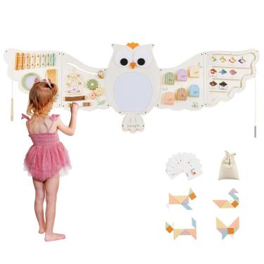 Imagem de Brinquedos sensoriais Montessori Wall Busy Board Beright Owl Activity