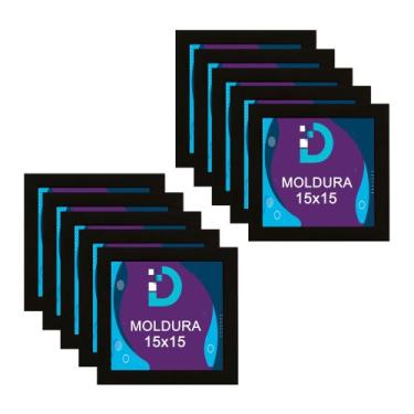 Imagem de Kit 10 Molduras Pretas 15x15 Com Fundo Em Eucatex Para Decoração e Art