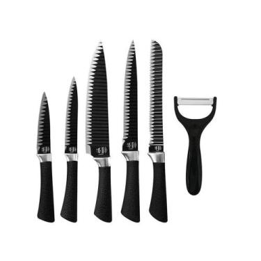 Imagem de Kit Faca Churrasco Carne Cozinha Legumes 6 peças Corneta