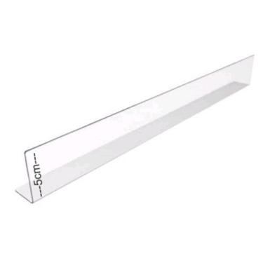 Imagem de Kit 3 Cantoneira Aparador de Gôndolas em PVC 50cm - JKS Plásticos