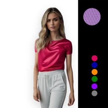 Imagem de CAMISETA Blusa Feminina Camisa Blusinha DRY FIT Furadinho Academia Cor