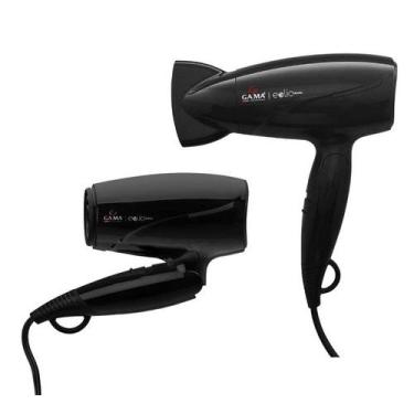 Imagem de Secador De Cabelo Eolic Travel Gama Italy Bivolt 1600W, Preto, Bivolt