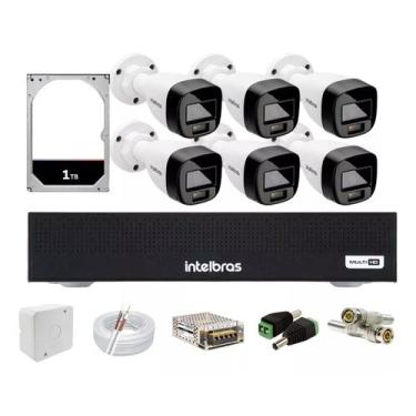 Imagem de Kit Intelbras 6 Full Color Vhd 1120b Dvr 8 Mhdx 1008 C/1tb