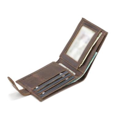 Imagem de Carteira Masculina de Couro Espaço para Dinheiro Cartões e Documento -