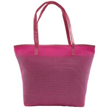 Imagem de Bolsa Feminina Neon Rosa Premium Luxo Alça Piscina Praia Viagem Resist