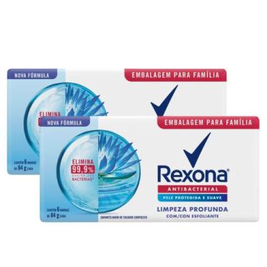 Imagem de Kit 2 Sabonete em Barra Rexona Antibacterial Limpeza Profunda 84g com 