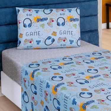 Imagem de Jogo de Cama lençol INFANTIL SOLTEIRO 3 pç estampado (Game)