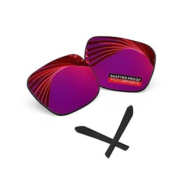Imagem de iLikeo Lentes de reposição polarizadas de policarbonato PRO+ para óculos de sol Oakley Jupiter Squared OO9135 - Vermelho violeta