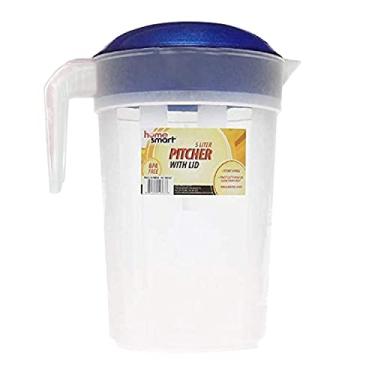 Imagem de Jarra de água, jarra de chá com tampa, jarro de 3 litros, recipiente para bebidas, jarras de bebidas, recipientes de suco com tampas para geladeira, jarra de plástico de 5 litros, jarra de chá gelado