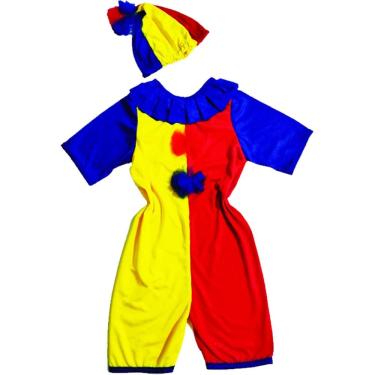 Imagem de Fantasia Infantil de Palhaço Colorida Carnaval Festa Fantasi