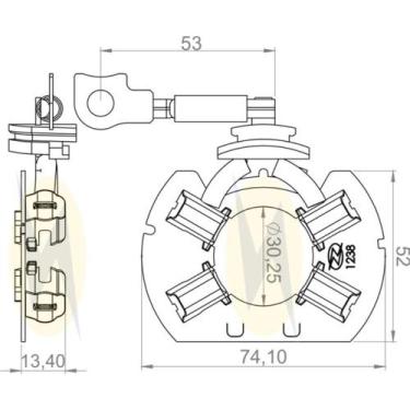 Imagem de Porta escova do motor de partida Volkswagen Fox 2003 a 2019 - UNIFAP