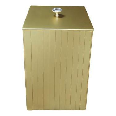 Imagem de Lixeira Dourada Lavabo Banheiro 7.5 Lt - Adéqua, Rosa Rosê Gold