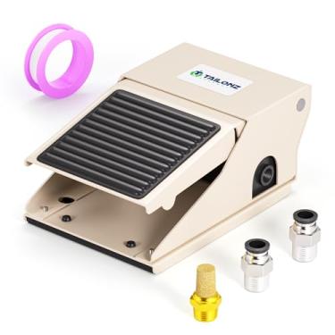 Imagem de TAILONZ PNEUMATIC Kit de válvula de pedal pneumático NPT de 1/10.2 cm, 3 vias, 2 posições, borracha rosqueada, controle de pressão antiderrapante FV320 com conexões pneumáticas de 6 mm