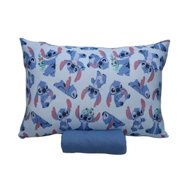 Imagem de Jogo de Lençol 3 Peças Portallar Disney Stitch E Xepa/Azul Jeans Casal