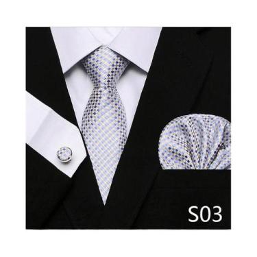 Imagem de Conjunto de Abotoaduras e Gravata Xadrez Vermelha para Homens - Ideal 