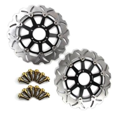 Imagem de Discos de freio dianteiros flutuantes com parafusos de montagem para Yamaha R1-Z 250 1997, XJR400 95-00, FZR600R 90-95, FZS600 FAZER 98-03, TDM850 91-01, TRX850 95-00, FJ111. 200 80 8-91 preto