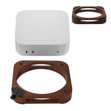 Imagem de Gosknor Suporte de dissipação de calor para Mac Mini M4, suporte de resfriamento de madeira, design de resfriamento duplo, acessórios compatíveis com Apple 2024 Mac Mini M4/M4 Pro