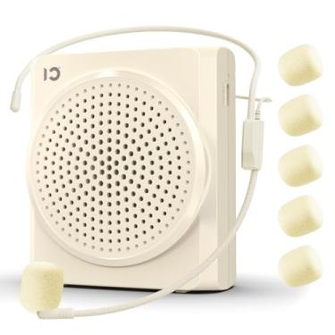 Imagem de SHIDU Amplificador de voz para professores, amplificador de voz portátil, sistema de fone de ouvido de alto-falante megafone portátil, microfone com alto-falante para sala de aula, reunião, discurso