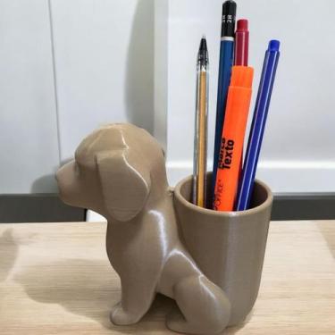 Imagem de Organizador Porta Caneta, Lápis Doguinho Marrom - FLEX3DPRO