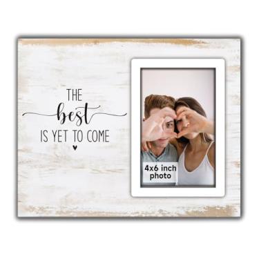 Imagem de SZ-PengXin Porta-retratos para casais, porta-retratos de noivado, moldura de amor para casais, presentes exclusivos, o melhor está por vir, porta-retrato de noiva e noivo 10 x 15 cm