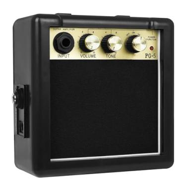 Imagem de Colaxi Amplificador de guitarra elétrica, pequeno acessório portátil de instrumentos 5W para prática, mini amplificador de baixo de amp de guitarra