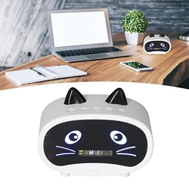 Imagem de Alto-falante Bluetooth Multifuncional, Alto-falante de Alarme Com Display LED Com Subwoofer, Suporta Rádio FM, Cartão TF, Display de Temperatura, Alto-falante Presente (Branco)
