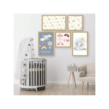 Imagem de Kit 5 Placas Quadros Decorativos Quarto Baby Infantil Menino Menina 70