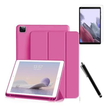 Imagem de Kit Proteção para iPad Pro 2018/2022, 12,9 Polegadas, Capa Protetora Smart Flip com Suporte + Película de Vidro + Caneta Touch (Pink)