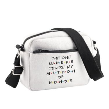 Imagem de BDPWSS Presente Matron Of Honor Bolsa transversal para chá de panela presente The One Where You're My Matron of Honor presente de despedida de solteira, Matron Honor Cb