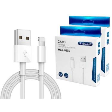 Imagem de Kit 2 Cabos De Carga Rápida Para celulares e Tablets ios 1 Metro Premi