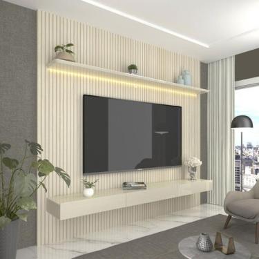 Imagem de Painel para TV até 90 Polegadas Impressão Ripada com LED com Gaveta 22