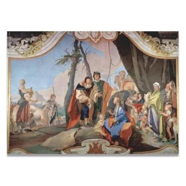Imagem de Rachel Hiding the Idols Giovanni Battista Tiepolo Impressão em tela – Obra-prima rococó barroca, pintura escolar de Veneza, pintura a óleo decorativa para galeria doméstica 50 x 70 cm