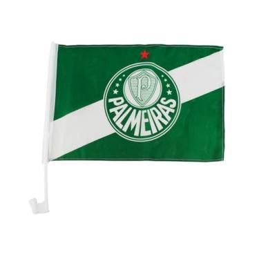 Imagem de Bandeira Haste Plástico Vidro Carro 31x46cm - Palmeiras JL-F103-3-B