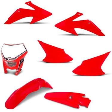 Imagem de Kit peças plástico crf 230 2008/14 + farol - PRO TORK, VERMELHO, Único