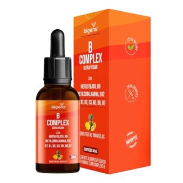 Imagem de B Complex Ultra Vegan, Vitaminas do Complexo B em Gotas Sublingual, Sabor Frutas Amarelas, 30ml, Bigens