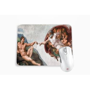 Imagem de Mouse Pad Retangular Quadro Dedo de Deus Michelangelo
