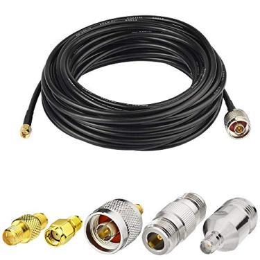 Imagem de SUPERBAT Cabo N macho para SMA macho 0,9 m + 5 peças SMA para N macho/fêmea kit adaptador coaxial para roteador gateway 3G 4G LTE rádio amador antena ADS-B etc.