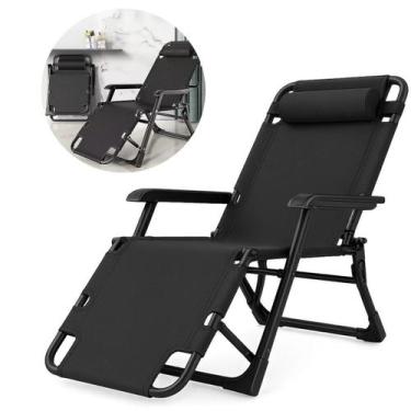 Imagem de Cadeira Espreguiçadeira Reclinável Piscina Dobrável Com Brinde - Revom