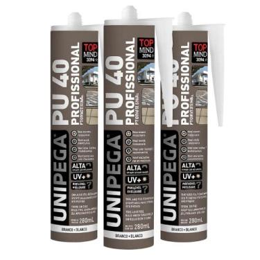 Imagem de Kit com 3 Selante Unipega PU 40 Branco - 280ml