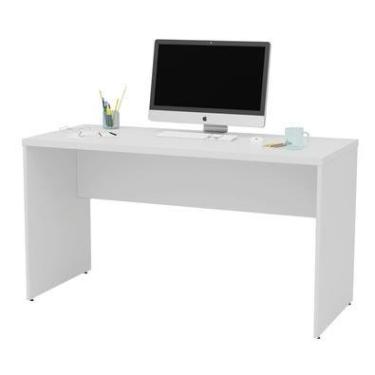 Imagem de Mesa De Escritório Escrivaninha 1.40x60 Tampo 30mm Netmobil - Branco