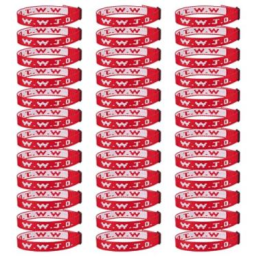 Imagem de Pmormyy Pacote de pulseiras WWJD 36 peças para mulheres e homens, pulseiras de Jesus Cristão Presentes a granel, W.W.J.D Pulseiras ajustáveis What Would Jesus Do Bracelet, Fibra de poliéster, Sem