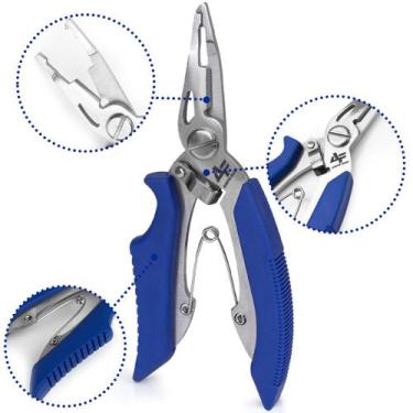 Imagem de Alicate de Pesca INOX Albatroz LYQ-1001 Azul Aço Inoxidável Corta Linh