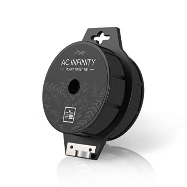 Imagem de AC Infinity Laços torcidos com cortador embutido, 100 m (100 pés) Aramarras de planta pretas reutilizáveis para uso multiuso, para jardinagem, suporte para plantas e organização de escritório em casa